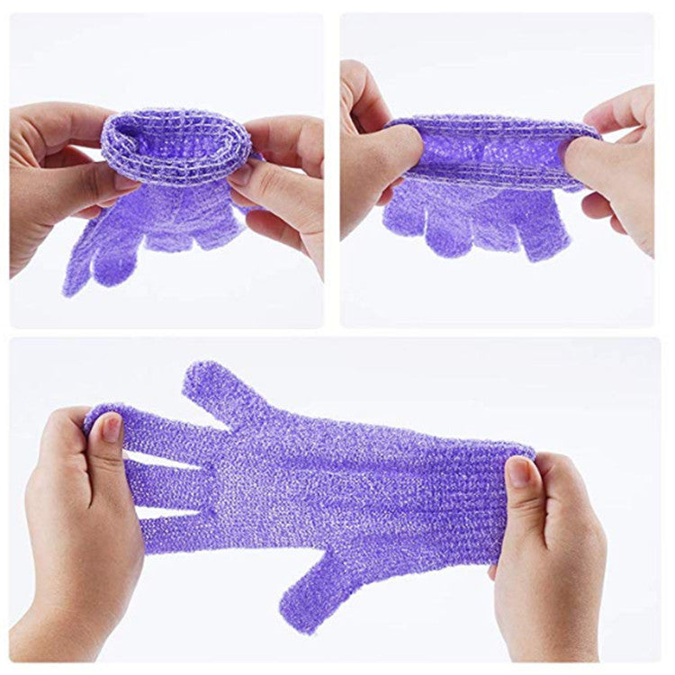 Smooth, Glowing Skin – Double-Sided Exfoliating Bath Gloves