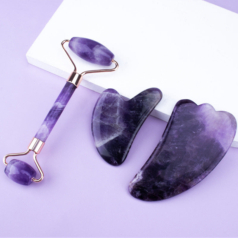 Radiance Amethyst Roller Kit with Heart Gua Sha