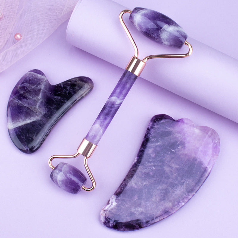 Radiance Amethyst Roller Kit with Heart Gua Sha