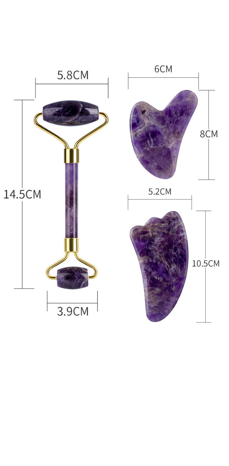 Radiance Amethyst Roller Kit with Heart Gua Sha